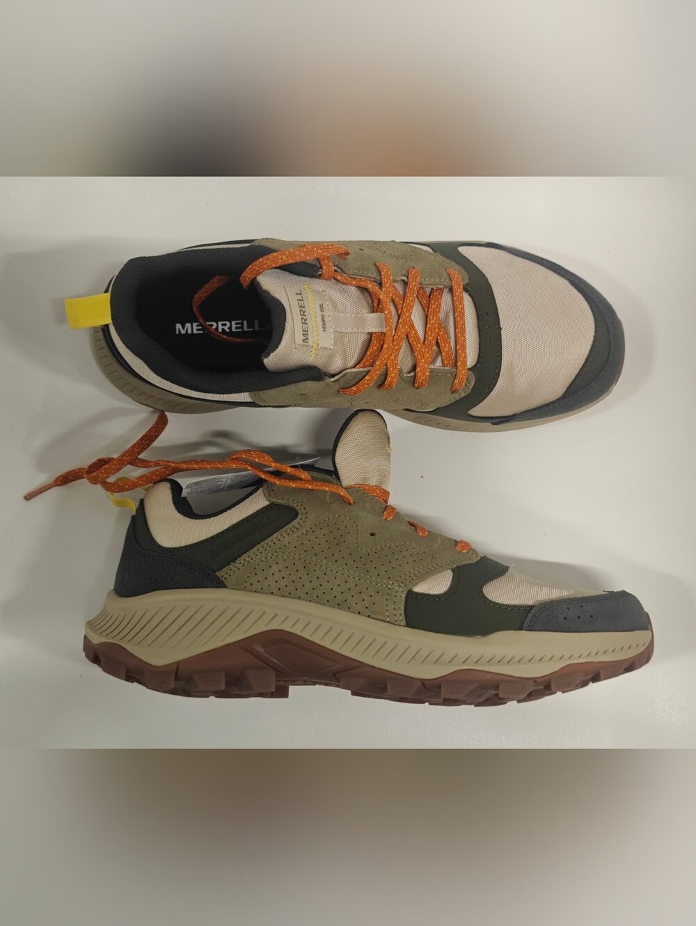 Merrell Tempo Sol Hiking Shoes Dark Moss Mens Outdoor Trail Sneakers
